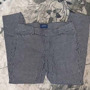 OLD NAVY black white checked mid-rise pixie pants